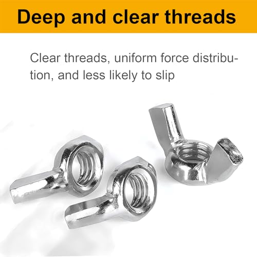 50 pcs wing nuts assorted kit 1434-20 51634-18 3834-16 sae steel 3 size wing nut fastenerscarbon steel zinc plated butterfly wingnuts 14 inch 516 inch38 inchhand twist secure fasteners