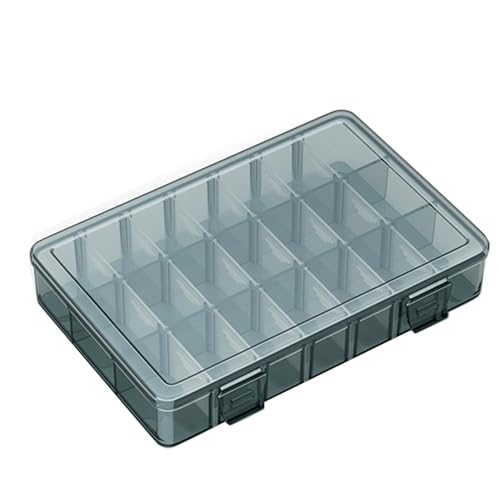 Caixa organizadora de plástico transparente com 21 grades, parafuso durável, multifuncional, estojo de ferramentas de armazenamento para contas, unhas, joias, arte, artesanato DIY, equipamento de