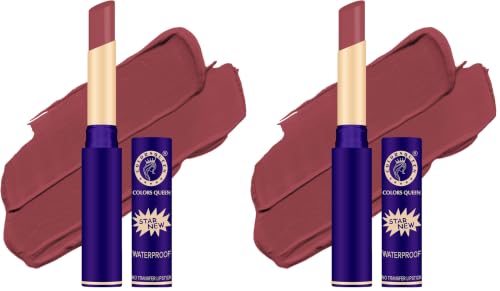 Image of Colors Queen Queen Lips Matte Lipstick | Long Lasting Lipstick Waterproof Highly Pigmented with Smooth Application | Smudge Proof Lipstick for Women (22 - Rouge) (Pack of 2)