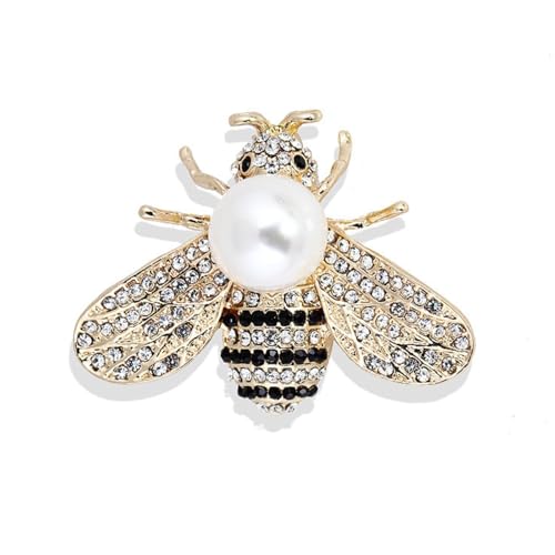 Image of Crystal Bee Pearl Brooches Exquisite Insect Bee Brooches Pins for Women