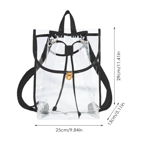 Mochila escolar transparente de PVC impermeable con asas reforzadas 5