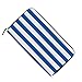 Produktbild Ahomy Damen Geldbörse mit langem Reißverschluss, Blau und Weiß, horizontale Streifen, Leder, Geldbörse für Kreditkarten, Bargeld, Clutch