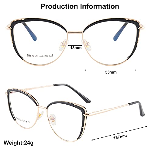 Image of Cat Eye Blue Light Blocking Glasses Women TR90 Lightweight Computer Eyeglasses Anti blue-ray Eyewear