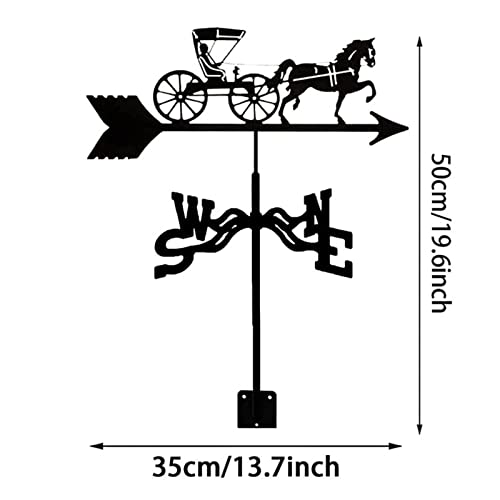 Girouette en fer robuste et résistante aux intempéries style calèche - 4