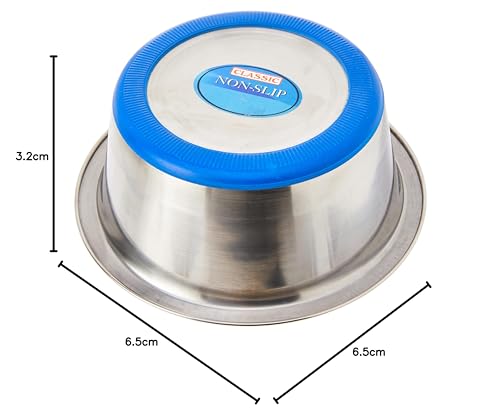 Classic Pet Products Non-Slip Stainless Steel Dish (900 ml - 170 mm, 6.5 inch Diameter Dog Bowl) - Image 4