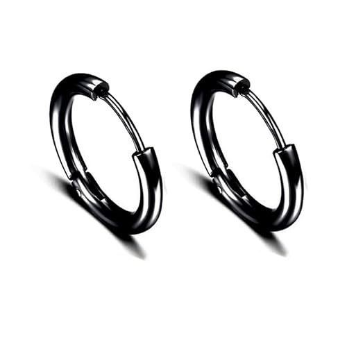 6 pares de brincos masculinos de aço inoxidável preto joias tipo clipe perfurado brinco conjunto de
