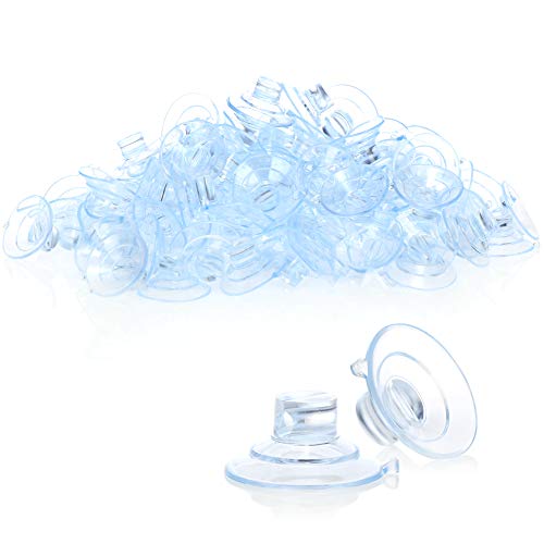 com-four® 120x Saugnapfhalter mit Kabel-Schlitz, transparent für Lichterkette und Fenster-Dekoration für Weihnachten, Ostern, Silvester - Saugnapfhalter Ø 30 mm (120 Stück - transparent)