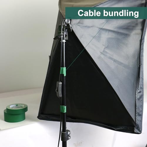 Image of BOMEI PACK Dark Green Gaffer Tape, Matte Non-Reflective, 1inch x 30yds No Residue Hand Tear Self-Adhesive Tape for Labeling, Cable, Stage, Photo Studio, Painters and Duct Repair, 1 Pack