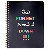ban.do Rough Draft Mini Spiral Notebook with Saying, 8.5' x 6.75' with Pockets and 160 Lined Pages (Don't Forget to Write it Down)