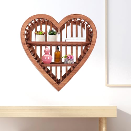 Étagère murale cœur bois : solution pour ranger les petits objets épars