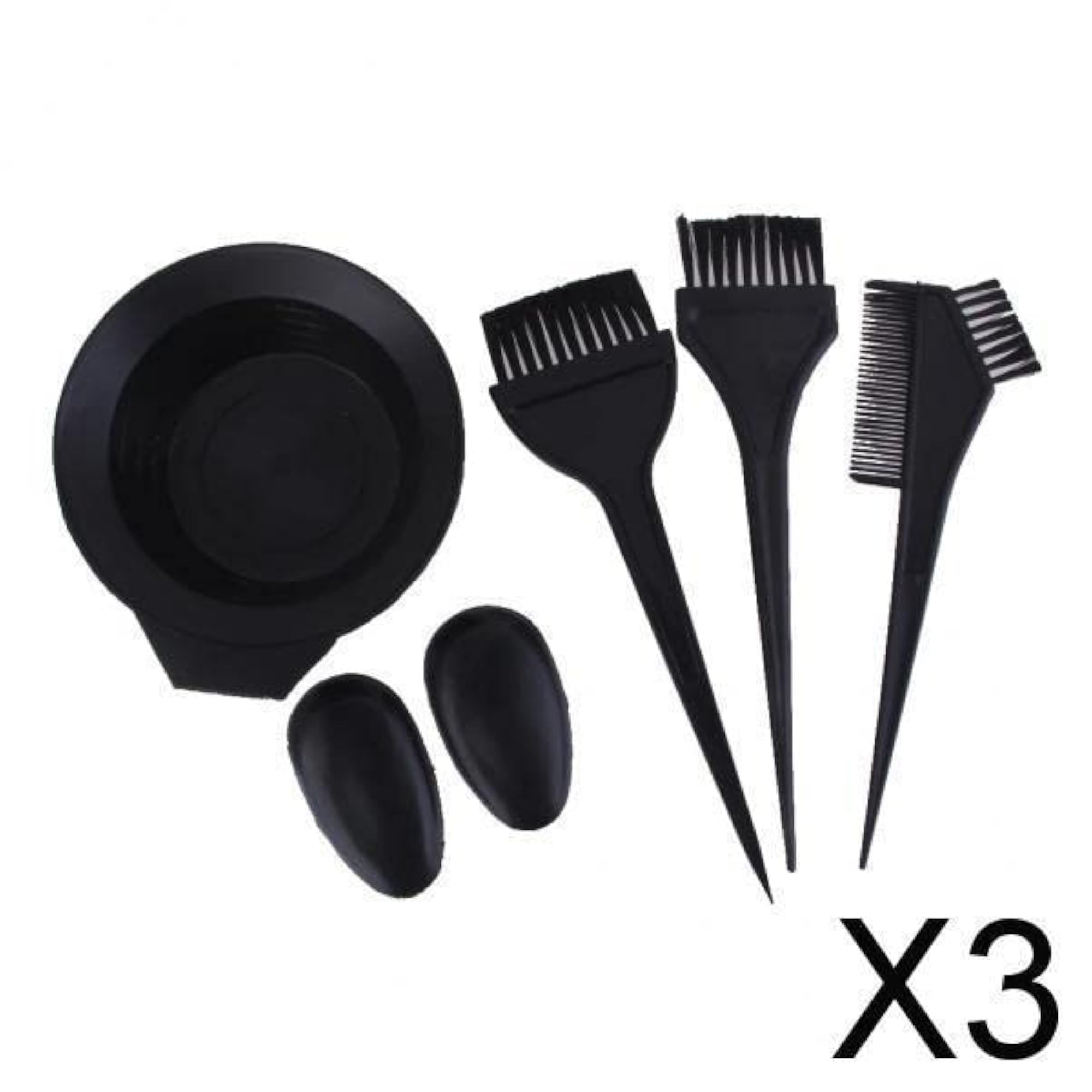 3xSalon Hair Color Dye Bowl Comb Brush Set