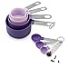 COOK With COLOR 8 Piece Nylon Measuring Cups and Measuring Spoon Set with Stainless Steel Handles (Lavender)