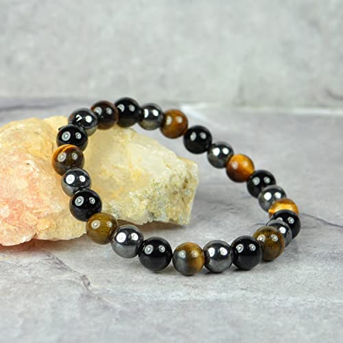 Image of Reiki Crystal Products Certified Natural Crystal Stone 8 mm Round Beads Bracelet for Men & Women | Reiki Charged Gemstone Bracelet | Multiple Stone Variants Available