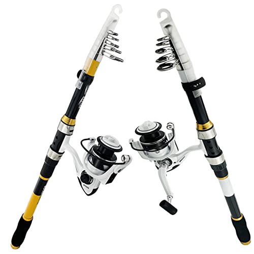 Juego de pesca de carpa con rodillo de pesca telescópico y carrete combo spinning 2