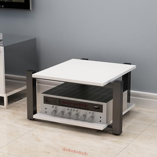 AV Media Stand – Audio-Visual Shelving Stereo Cabinet, Record Player Console, Gaming Tower, Home Theater Media Rack, Compact Entertainment Unit for AV Components