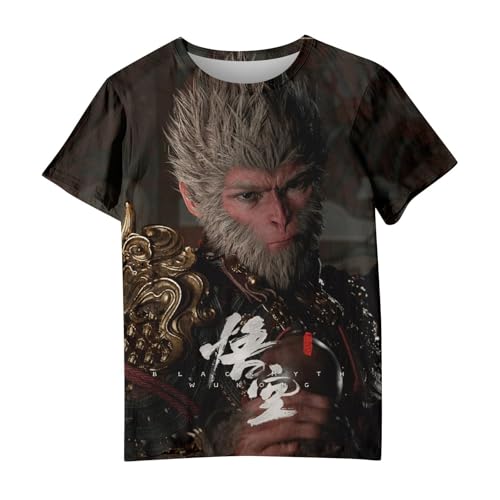 Black Myth - China Game Action RPG,The Monkey King,Ladies Personalised T Shirt Graphic Tops Women Funny Tshirts Oversized Black Short Sleeve Shirt