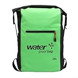 babominimer Mochila de montañismo de malla de PVC impermeable de 25 L con diseño ligero plegable para senderismo, camping y deportes al aire libre, tela resistente al desgarro y al desgaste (verde, 25