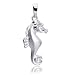 Produktbild MATERIA 925 Silber Seepferdchen Kettenanhänger teilmattiert - Schmuck Anhänger Seepferdchen mit 1 Zirkonia #KA-105