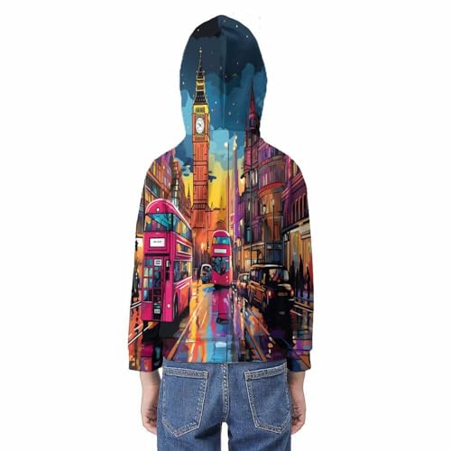 Pull à capuche Londres 3D vêtement d'hiver pour style de famille