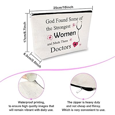 Sfodiary Doctor Gift for Women Makeup Bag Doctor Appreciation Gift Medical Student Graduation Presents Thank You Inspirational Keepsake Zipper Cosmetic Bag Christmas Birthday Travel Cosmetic Pouch