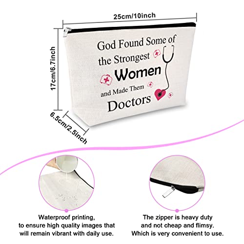 Sfodiary Doctor Gift for Women Makeup Bag Doctor Appreciation Gift Medical Student Graduation Presents Thank You Inspirational Keepsake Zipper Cosmetic Bag Christmas Birthday Travel Cosmetic Pouch2
