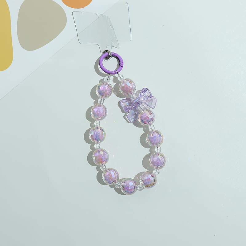Image of Keychain Mobile Chain Beads Charm Hanging, Phone Pendant Wrist Bracelet Holder | Purse, Camera, Mobile Cover Charm Strap Smartphone Case For Girls Women