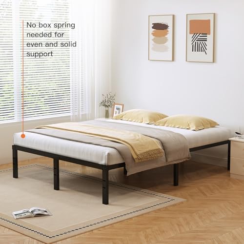 Queen Bed Frame 3200lbs Heavy Duty Metal Platform No Box Spring Needed with Steel Slat Support, Easy Assembly,Noise-Free 16 Inch Queen — view 6