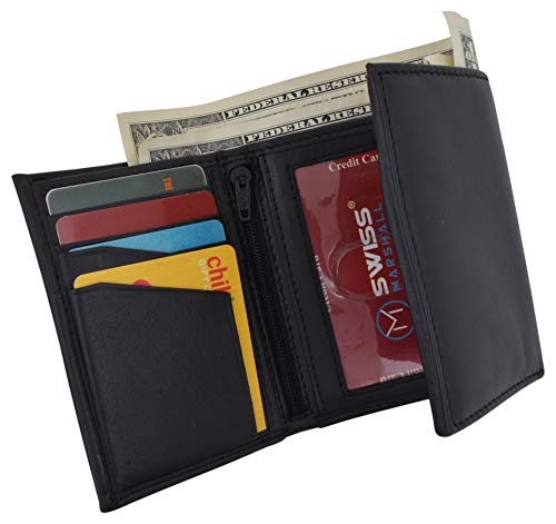 RFID Tested Men's Credit Card ID Holder Trifold Premium Leather Wallet4