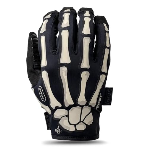 TACLAB Reaper Skeleton Gloves - Thin and Lightweight for Summer Airsoft Paintball Cycling Motorcycle Multipurpose (Black L)