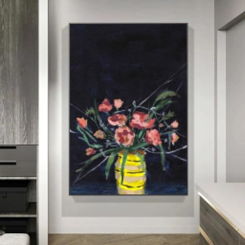 Toiles Affiches de haute qualité fleur dans le vase 60x80cm - 4