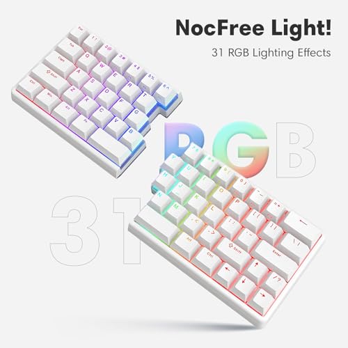 NocFree ワイヤレス人間工学スプリットメカニカルキーボード リストレスト付き 触覚 RGB フォーム ホットスワップ可能 コンパクト 60%レイアウト パームレスト Mac&Windows用 PBTキーキャップ Tactile Upgraded の商品画像 3