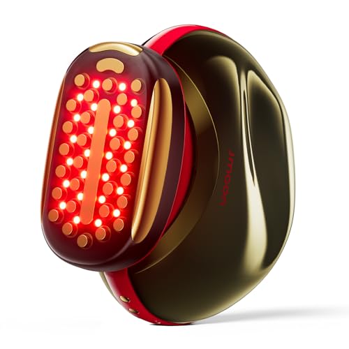 JMOON Microcurrent Facial Device, M30U Red Light Therapy for Face, Safe Anti Aging Skin Care, 4 Modes, 5 Energy Levels for Full Face Lift and Ideal for Smile Lines, Eyes, and Forehead (Red)