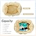 Imagen de EVEOUT Clutch de Paja Mujer Bolso Nube de Boda Fiesta Paja con Cadena Bolsos bandolera Tejido para Vacaciones Playa