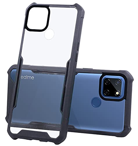 Image of Jkobi Hard PC Crystal Bumper Shockproof Back Cover Case for Realme C12 with Camera Protection (Matte Black)
