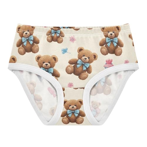 Cute Bears Brown Toddler Girls Panties, Girls Underwear, 2T–8 Years