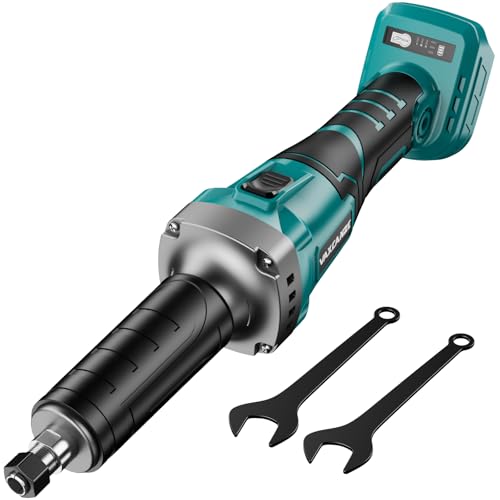 1100W Brushless Braking Die Grinder Compatible with Makita Battery 3 Level Variable Speed Up to 26000RPM 1/4 Precision Drill Chuck for Grinding Polishing Drilling (Batteries Not Included)