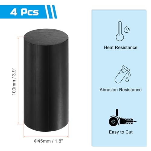Image of MECCANIXITY ABS Plastic Rod Round Solid Bar 45 mm x 100 mm Black for DIY Model Material, Architectural Model Making, DIY Sand Table, Pack of 4