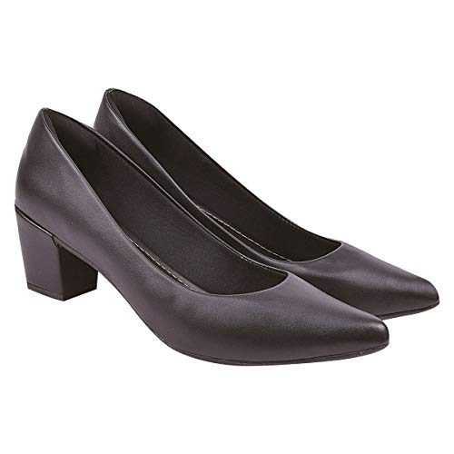 Sapatilha Feminina Scarpin Preto Fosco Bico Fino Eleganteria Tamanho:37;Cor:Preto Fosco