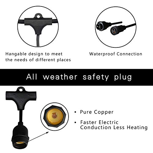 LED-Outdoor-String-Lights-Geecol-49Ft-Waterproof-IP65-Commercial-Grade-S14-Heavy-Duty-Festoon-String-Light-15-Hanging-Sockets-with-15-S14-2W-LED-Bulb-Warm-White-2700K-for-Party-Patio-Garden-Energy-Cla
