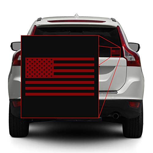 Image of American US Flag [Pick Color /Size] Vinyl Decal Sticker for Laptop /Car /Truck /Window /Bumper (7.5in x 4.2in, Matte Maroon)