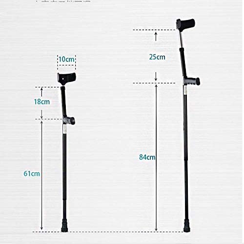 Stampelle Pieghevoli a Doppia Regolazione, Avambraccio Gomito Ascellare con Bastone da Passeggio con Polsino Aperto, Supporto per Stampella in Alluminio Leggero Ausilio per Camminare Stampella