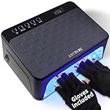 MOSKANY Cordless UV Led Nail Lamp,Large Size Gel Nail Light Professional,UV Lamp Nail Dryer for Gel Polish,Rechargeable Cure Lamp,Flash Cure Light for Nails (Grey)