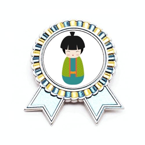 Broche Kimono Vert Badge Pin Winner Award Medal en Métal Taille M