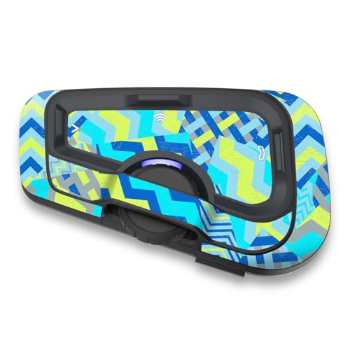 MC MOTOPARTS Headsets Protective Cover Decal Sticker 2 pcs Blue Yellow Line Compatible with Cardo Freecom 4X 2X