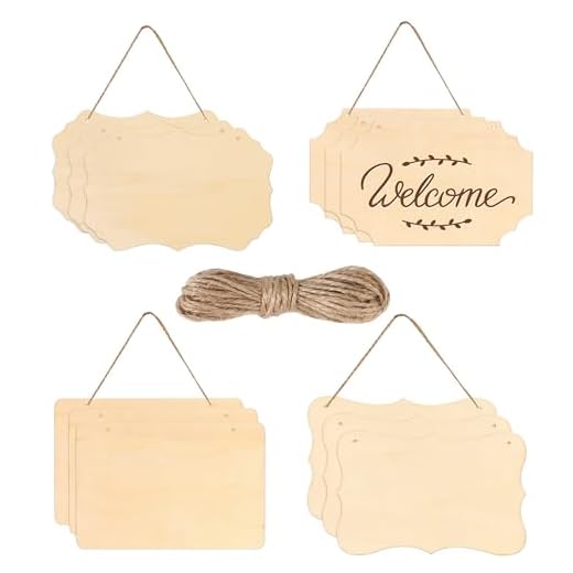 12 Stück Unfertiges holzschild,Hängendes Holzschild mit 2 Löchern und Juteseil Blanko Holzschilder Rechteckiges Hängendes Holzschild zum Aufhängen DIY Basteln,Brandmalerei, Malen, Schreiben,Dekorieren
