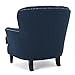 Grands Tufted Fabric Club Chair, Contemporary Lounge Accent Chair, Dark Blue