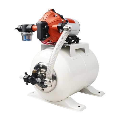 SEAFLO 55 Series 115V AC Water Pump & 2 Gallon Accumulator Tank System 5.0 GPM 60 PSI Five-Chamber Diaphragm Self-Priming Run Dry Capable NSF UL CE & RoHS Certified 4-Year Warranty