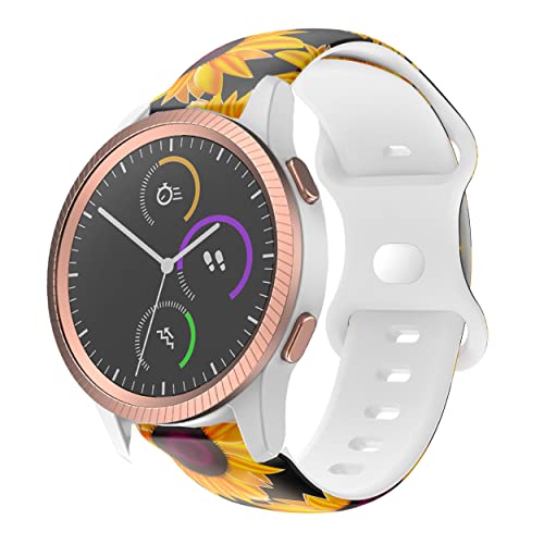 Correa de silicona de 20 mm compatible con Garmin vivoactive 3 y Vivomove HR Agate 3