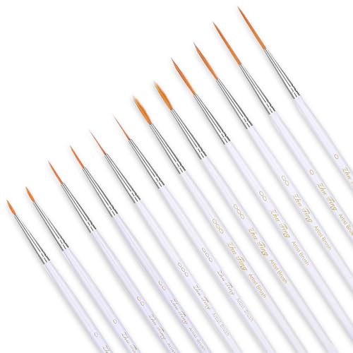12PCS Pinceles Pintura Acrilica, Pinceles Precisión Pincel Precision Acrilico Pincel Precision De Arte para Acrílico, Acuarela, Pintura Al óleo, Uñas