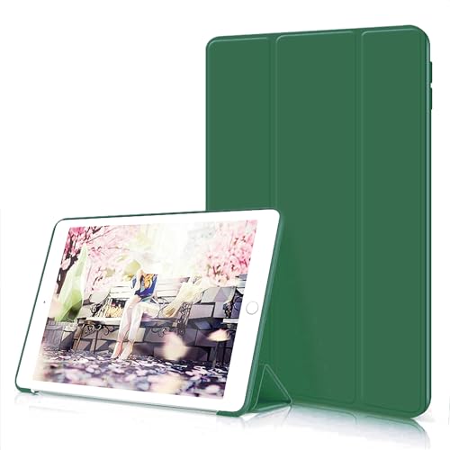 [TECH SHEK] Case for iPad (9.7-Inch, 2018/2017 Model, 6th/5th Generation), Smart Cover Auto Wake/Sleep (Emerald Green)